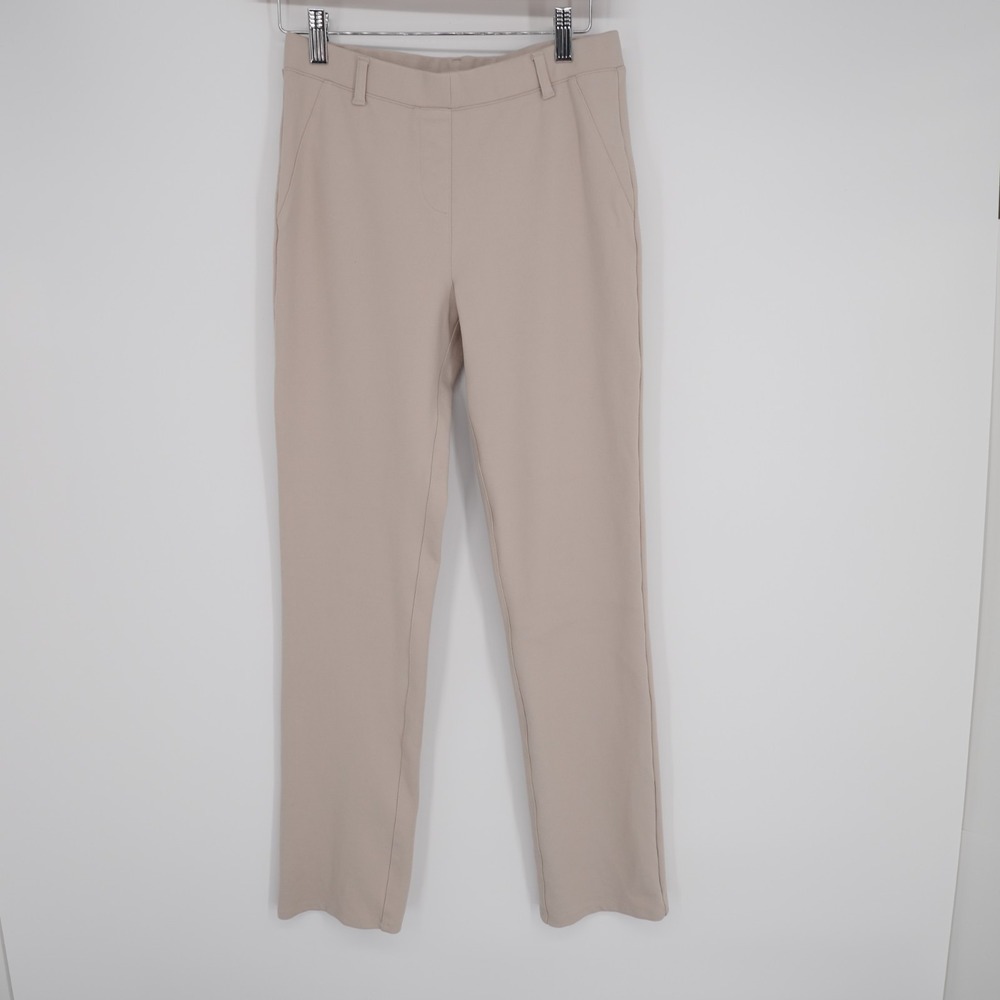 Quince Ponte Knit Pants Womens Small Beige Stretch Straight Leg Work Comfort - Picture 13 of 14